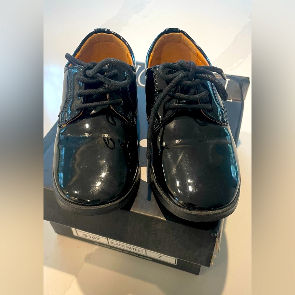 Kids Black Tuxedo Shoes
